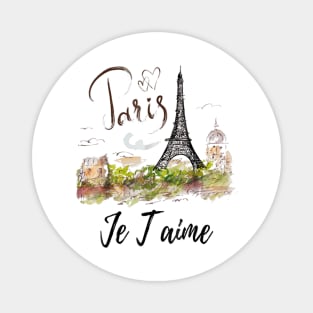 Eiffel Tower Paris Shirt Vintage I Love Paris France Magnet